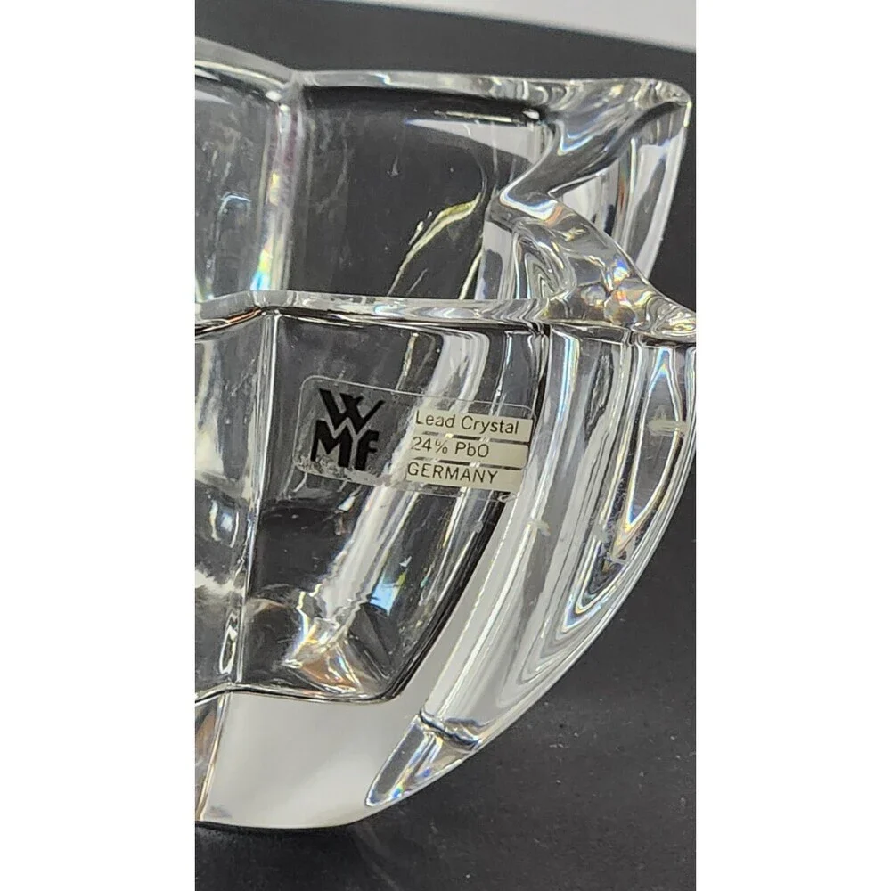 WMF Germany Star Shaped Clear Crystal Small Bowl Votive Candle Holder 5